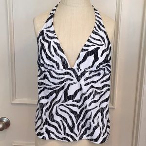 Catalina Zebra Print Tankini Swim Top